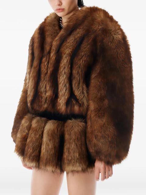 Alexander Wang cropped faux-fur jacket - Brown