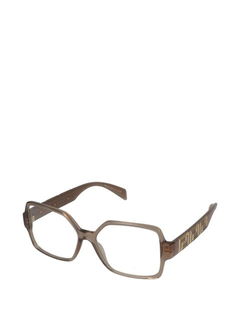 Versace Eyewear geometric logo glasses - Brown - zdjęcie produktu nr 2