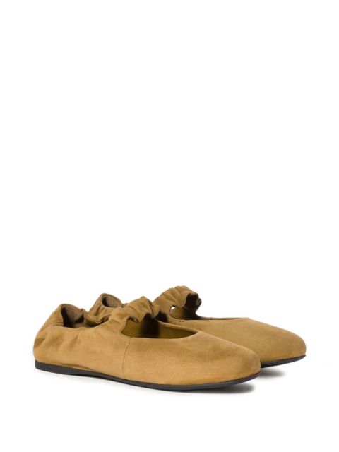 Miu Miu ruched suede ballerina shoes - Green - zdjęcie produktu nr 2