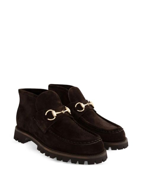 Gucci horsebit suede boots - Brown
