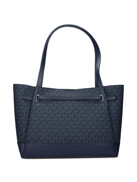 Michael Kors large Reed monogram-pattern logo-plaque shoulder bag - Blue - zdjęcie produktu nr 2