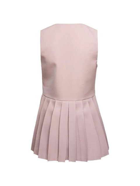 Jil Sander V-neck pleated wool top - Pink - zdjęcie produktu nr 2