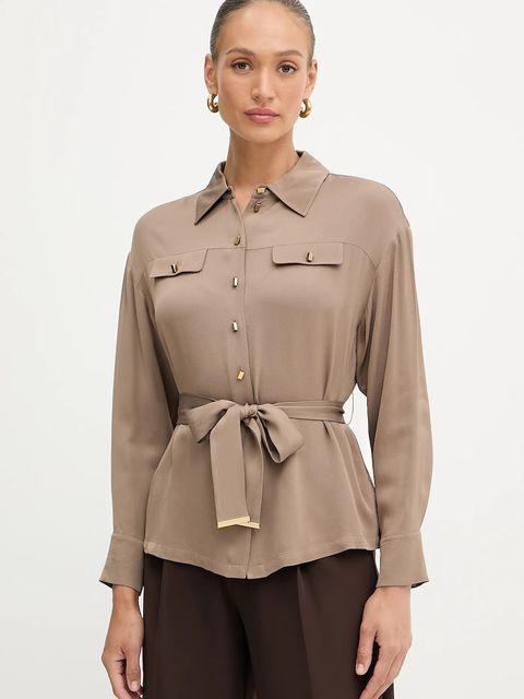 Marciano by Guess koszula ANITA damska kolor brązowy relaxed z kołnierzykiem klasycznym 5YGH13 7356A - zdjęcie produktu nr 1