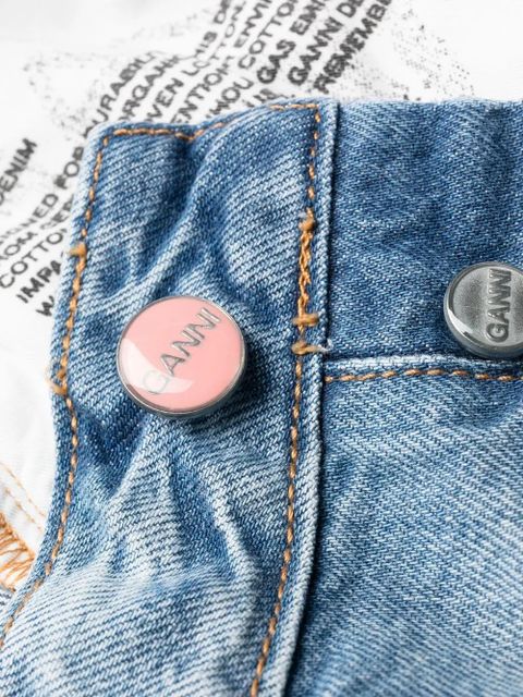 GANNI seam-detail wide-leg jeans - Blue