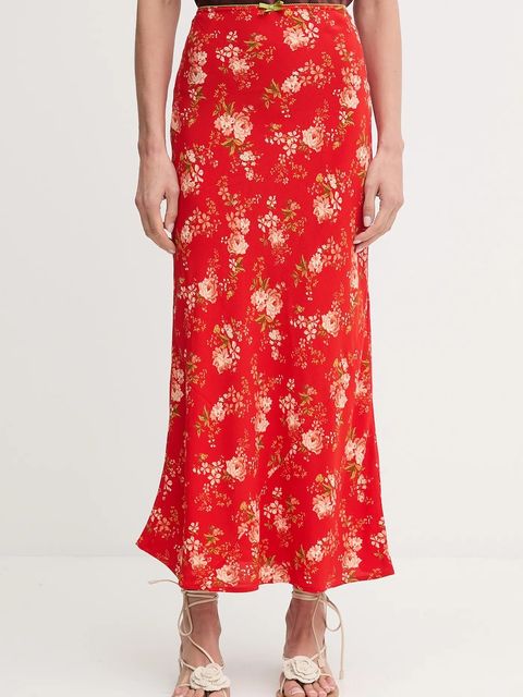 Never Fully Dressed spódnica kolor czerwony maxi prosta NFDSK738 - zdjęcie produktu nr 1