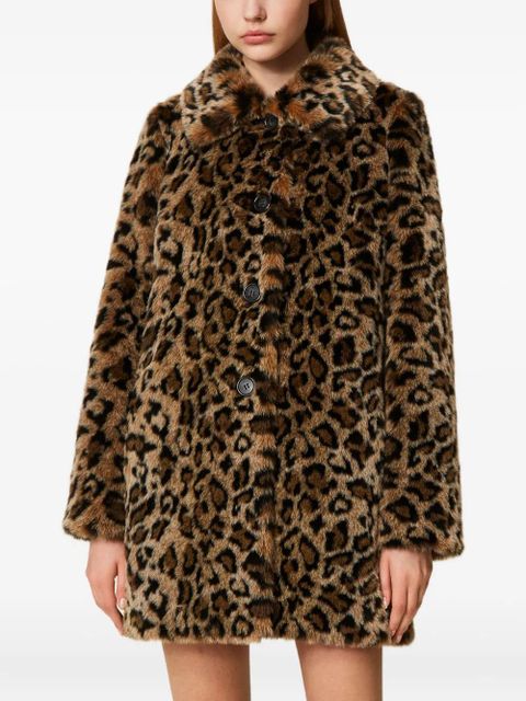 TWINSET leopard-print faux-fur coat - Brown