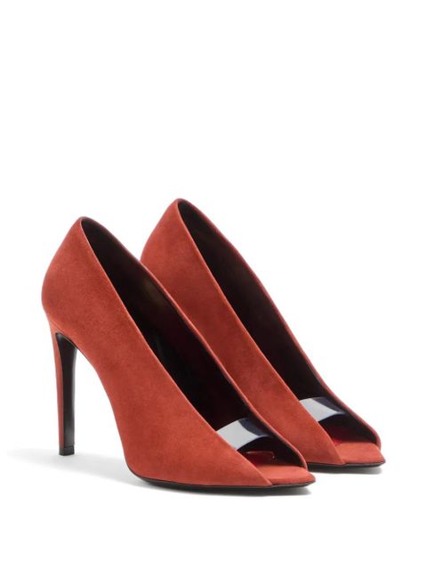 Valentino Garavani open-toe révélé suede pumps 105mm - Red - zdjęcie produktu nr 2