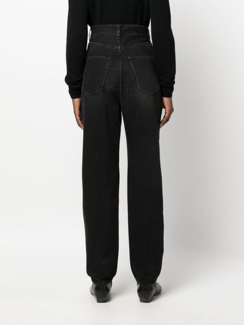 TOTEME faded-effect tapered-leg jeans - Black