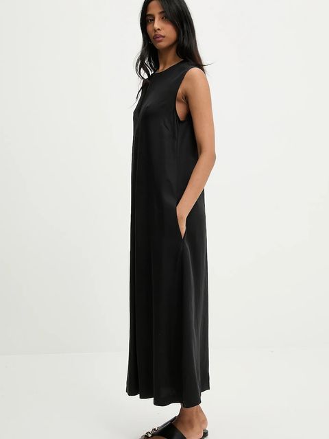 Answear.LAB sukienka kolor czarny midi rozkloszowana - zdjęcie produktu nr 2