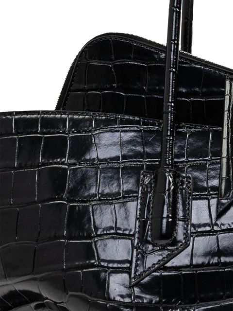 The Attico crocodile-effect tote bag - Black