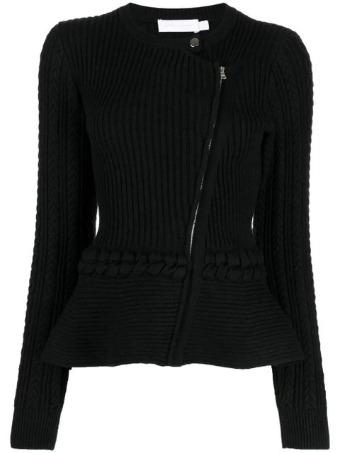 Simkhai knitted peplum biker jacket - Black - zdjęcie produktu nr 1