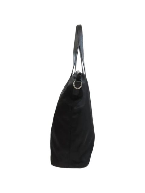 Prada logo-triangle tote bag - Black
