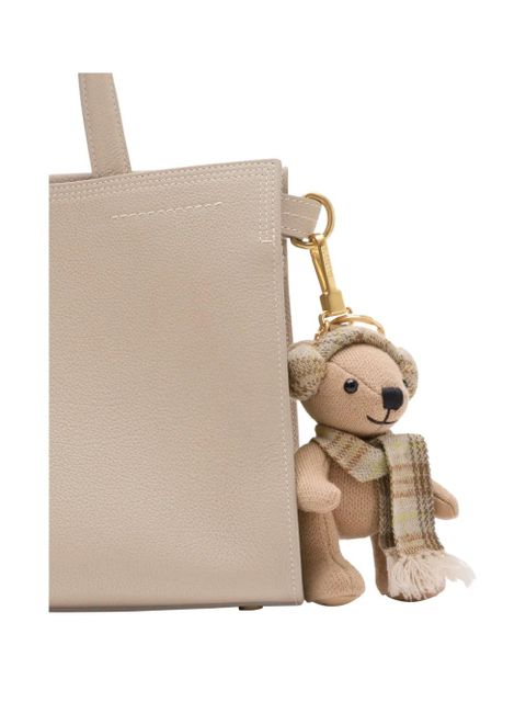 Burberry Thomas Bear checked-scarf bag charm - Neutrals