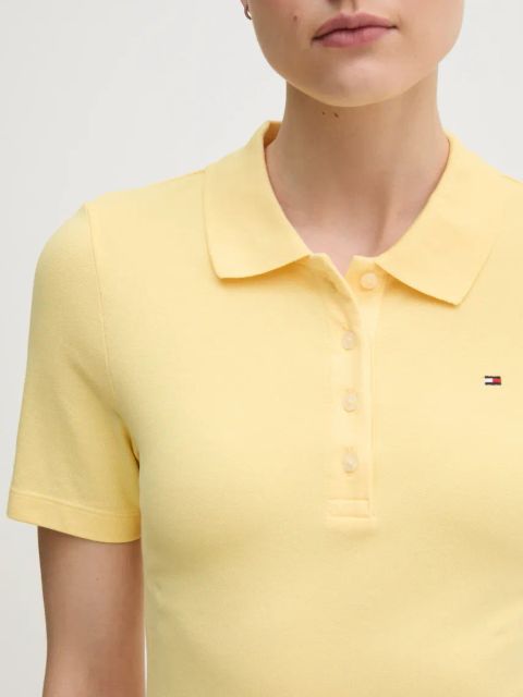 Tommy Hilfiger sukienka kolor żółty mini dopasowana WW0WW43228