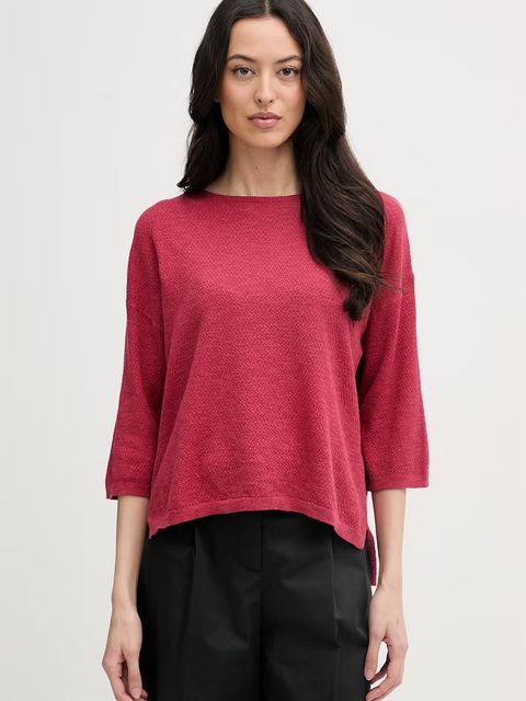 United Colors of Benetton sweter z krótkim rękawem damski z lnem - zdjęcie produktu nr 1