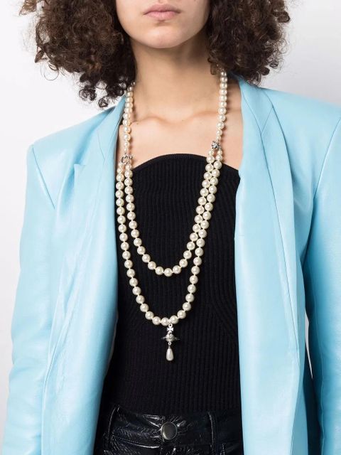 Vivienne Westwood three-row pearl choker necklace - White - zdjęcie produktu nr 2