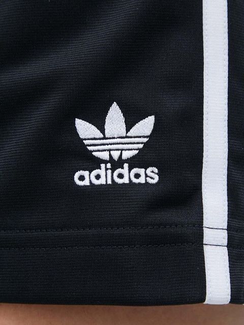 adidas Originals szorty Firebird damskie kolor czarny z aplikacją high waist IU2425