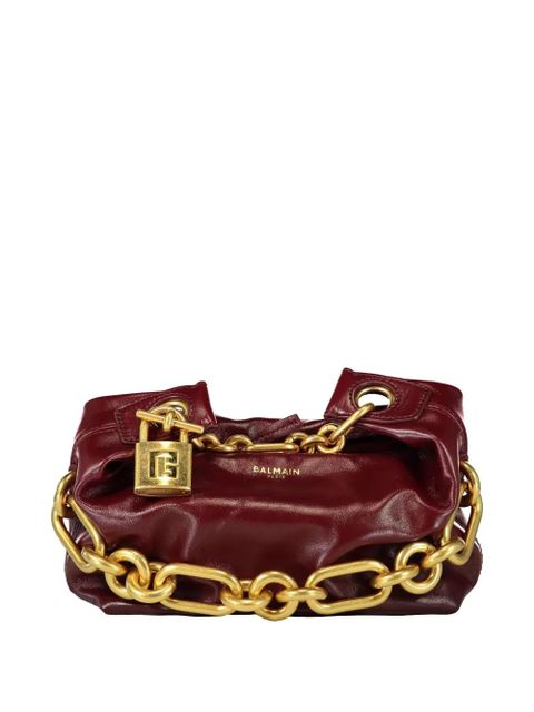 Balmain mini Sync padlock chain tote bag - Red - zdjęcie produktu nr 2