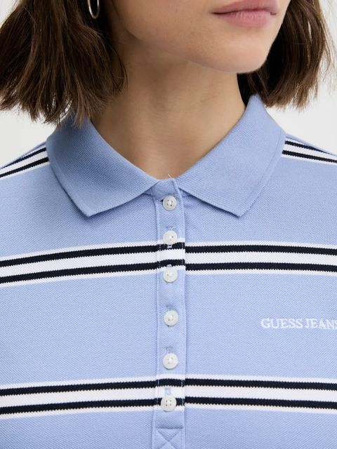 Guess Jeans polo damski kolor niebieski W5YP40 KCYR1