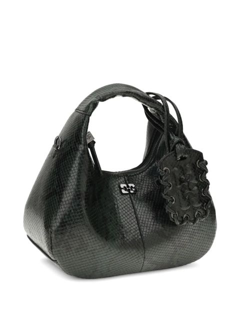 GANNI mini snake-effect shoulder bag - Green