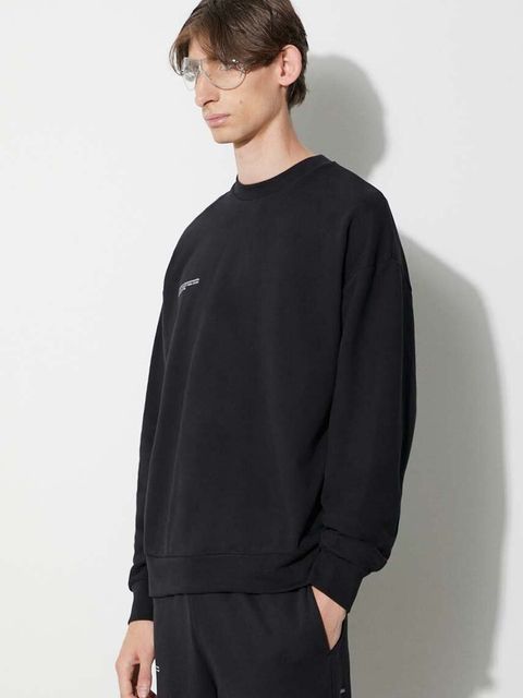 Pangaia bluza bawełniana kolor czarny z nadrukiem