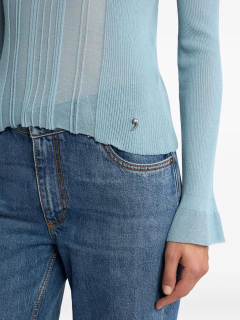 ETRO raised-collar jacquard sweater - Blue