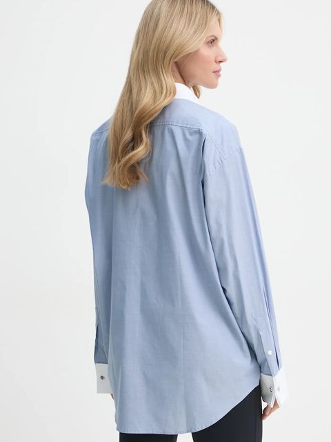 Filippa K koszula bawełniana damska kolor niebieski relaxed z kołnierzykiem klasycznym 31105