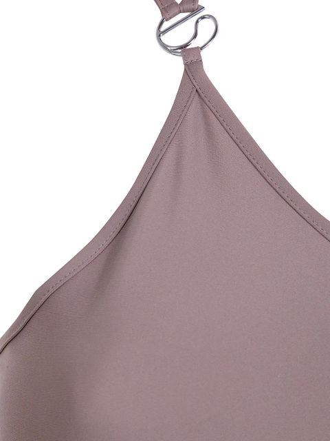 Coperni one-shoulder logo-ring swimsuit - Purple
