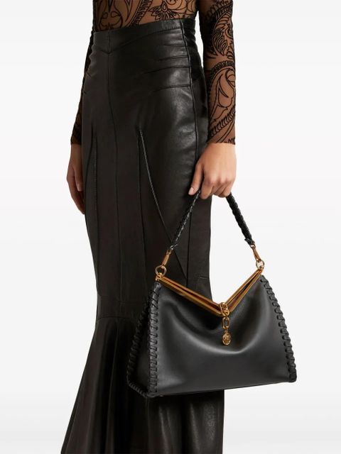 ETRO large Vela leather shoulder bag - Black - zdjęcie produktu nr 2