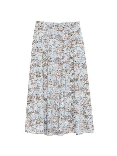 STAUD Axel printed skirt - Blue - zdjęcie produktu nr 2