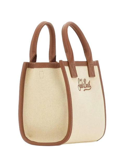 MC2 Saint Barth logo-embroidered leather-trim shoulder bag - Neutrals - zdjęcie produktu nr 2
