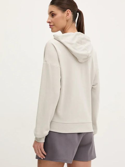 adidas bluza Essentials damska kolor beżowy z kapturem gładka JC5934 - zdjęcie produktu nr 2