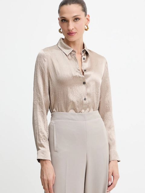 Marella koszula Emme by Marella damska kolor brązowy regular z kołnierzykiem klasycznym 2525116091200 - zdjęcie produktu nr 1