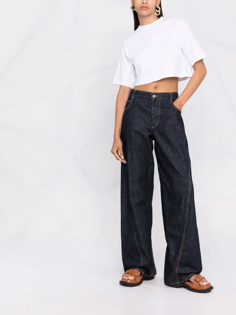 LouLou de Saison GUPO cropped short-sleeve T-shirt - White