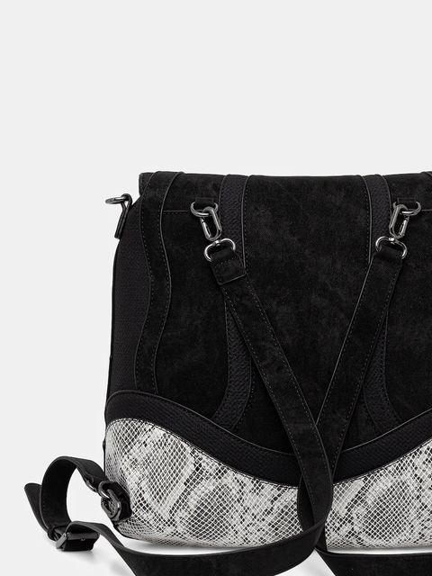 Desigual torebka SNAKE PATCH JERSEY 2 kolor czarny 25WAKP11
