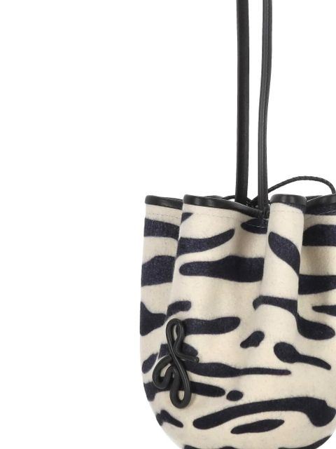 Ruslan Baginskiy animal-print drawstring bucket bag - White