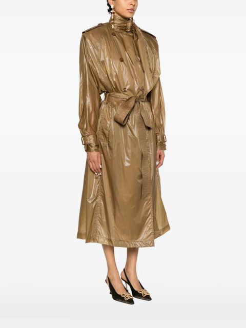 Saint Laurent Lavallière double-breasted belted trench coat - Neutrals