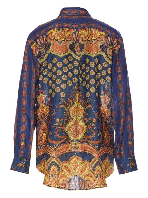 Valentino Garavani Medaglioni Voyage Imaginaire linen shirt - Blue - zdjęcie produktu nr 2