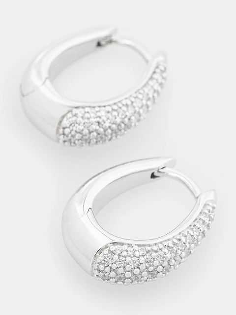 Tom Wood kolczyki srebrne Liz Hoops Pave - zdjęcie produktu nr 2