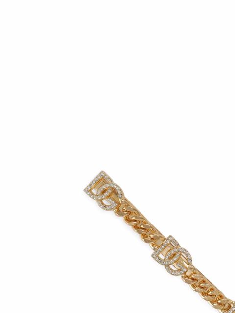 Dolce & Gabbana DG-logo rhinestone-embellished hair clip - Gold