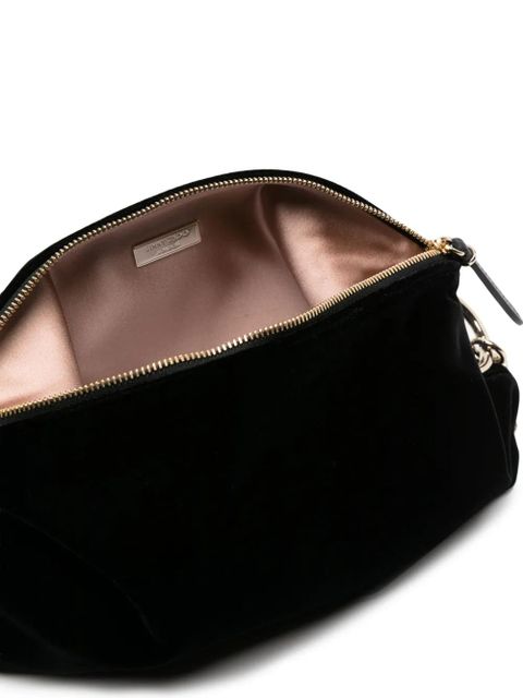 Jimmy Choo Callie velvet clutch bag - Black