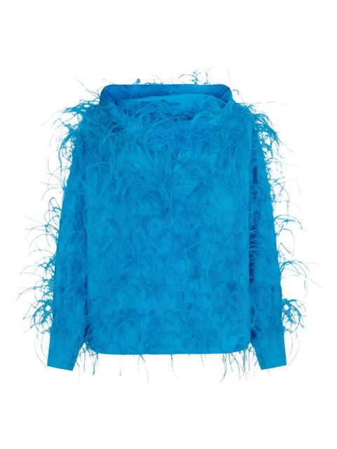 Valentino Garavani feathered hoodie - Blue - zdjęcie produktu nr 1