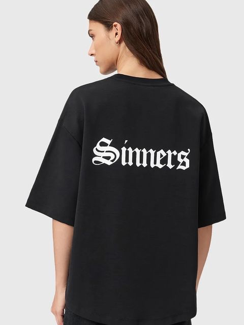 AllSaints t-shirt bawełniany SAINT damski kolor czarny W139JD - zdjęcie produktu nr 2