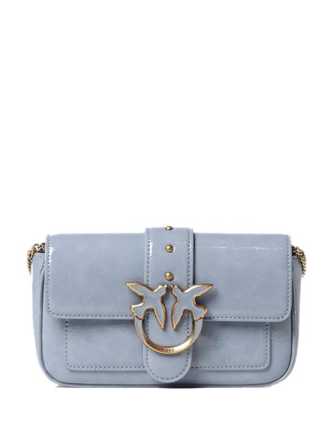 PINKO Love Birds patent shoulder bag - Blue - zdjęcie produktu nr 1