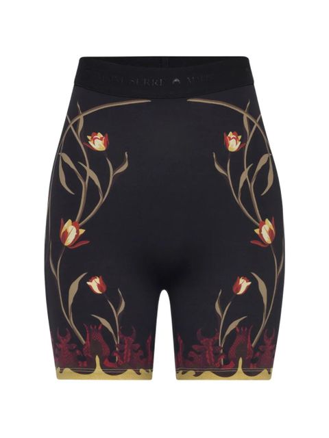 Marine Serre flowers-printe mini shorts - Black - zdjęcie produktu nr 1