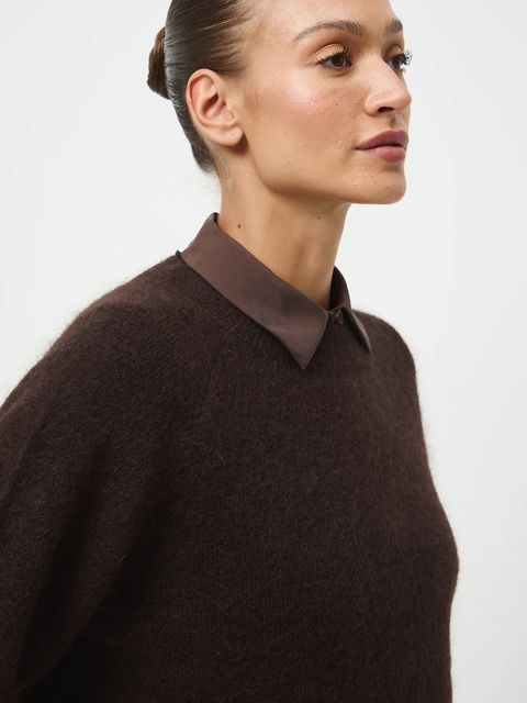 Medicine sweter damski kolor brązowy ciepły