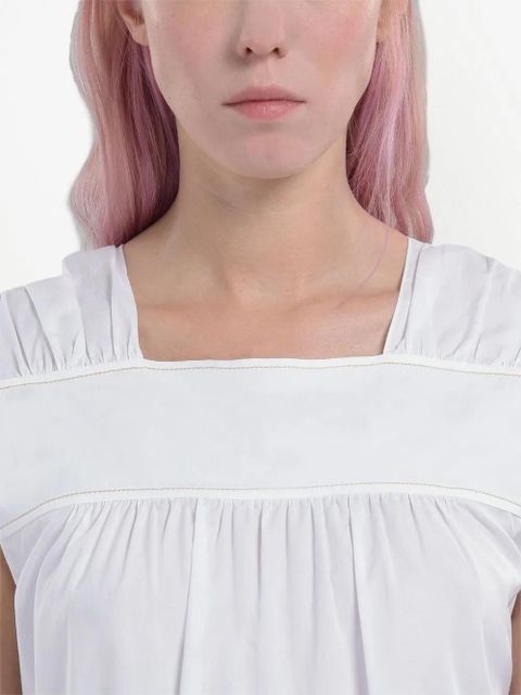 Marni ruched sleeveless cotton top - White