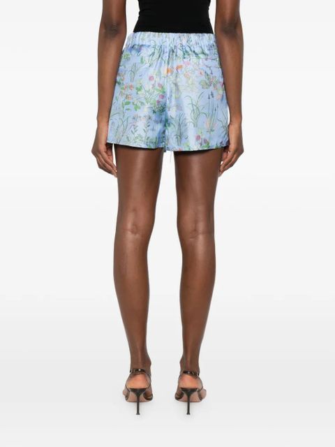 Gucci floral-print drawstring shorts - Blue