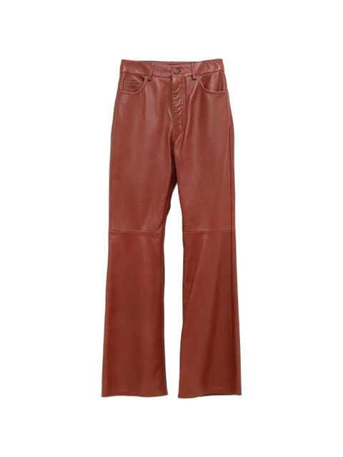 Chloé belt-loop leather trousers - Brown - zdjęcie produktu nr 1