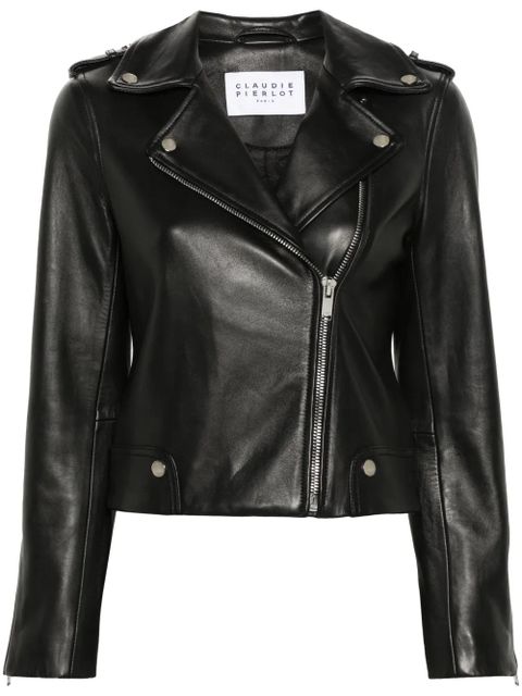 Claudie Pierlot leather biker jacket - Black - zdjęcie produktu nr 1